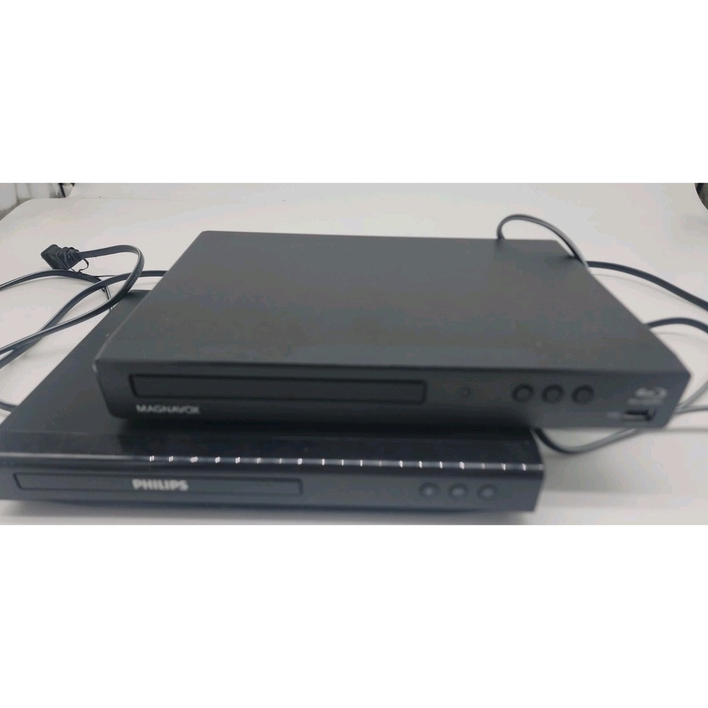 Lot of 2 Philips DVD Player & Magnavox Blu-Ray Player DVP2880/F7 MBP1700 Tested!